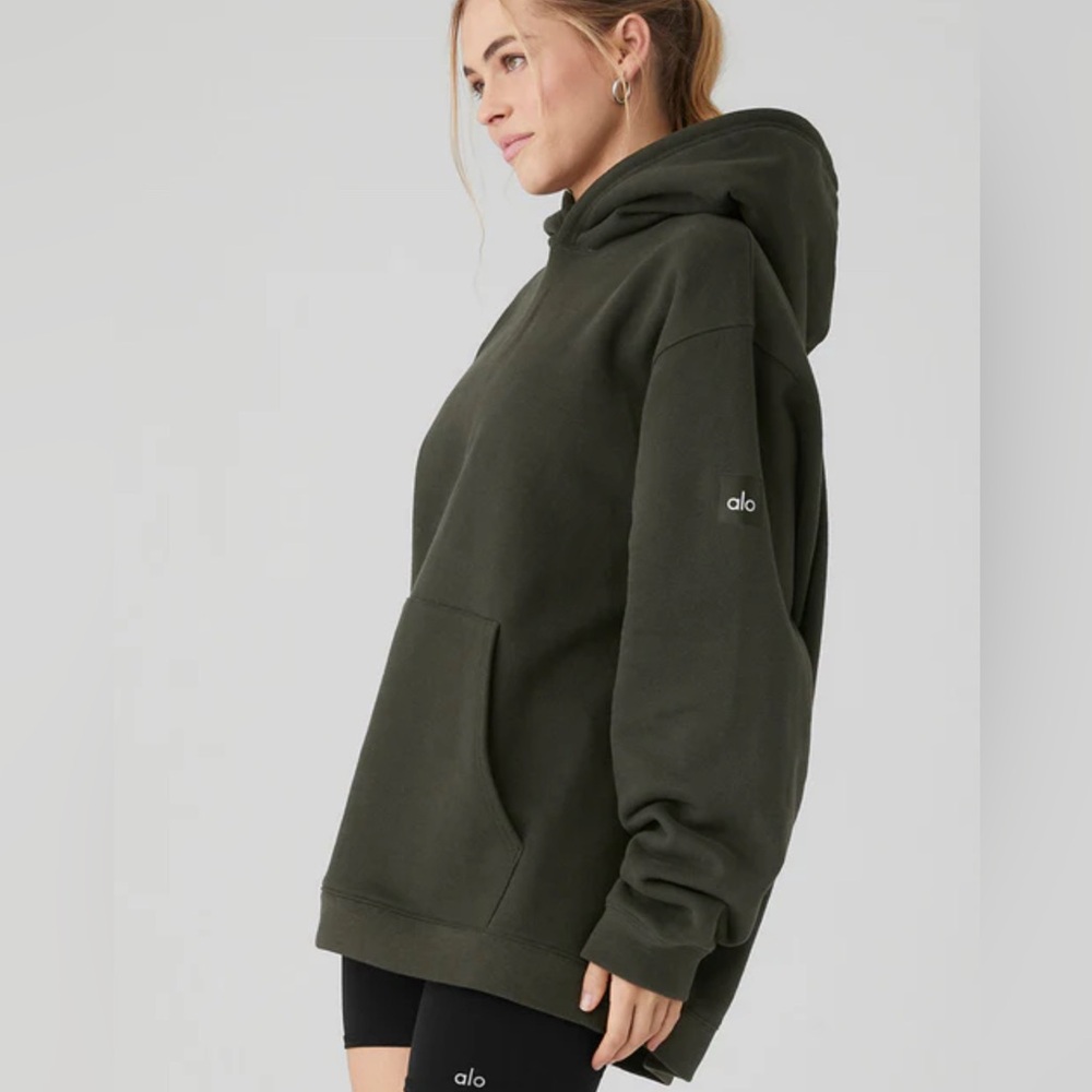 ALO Yoga Renown Heavy Weight Hoodie - Stealth Green